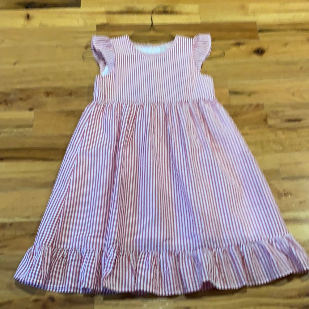 Red and White Seersucker Dress